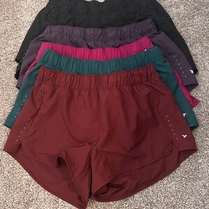 Old Navy Black and Purple Athletic Shorts Lightweight Elastic Waist